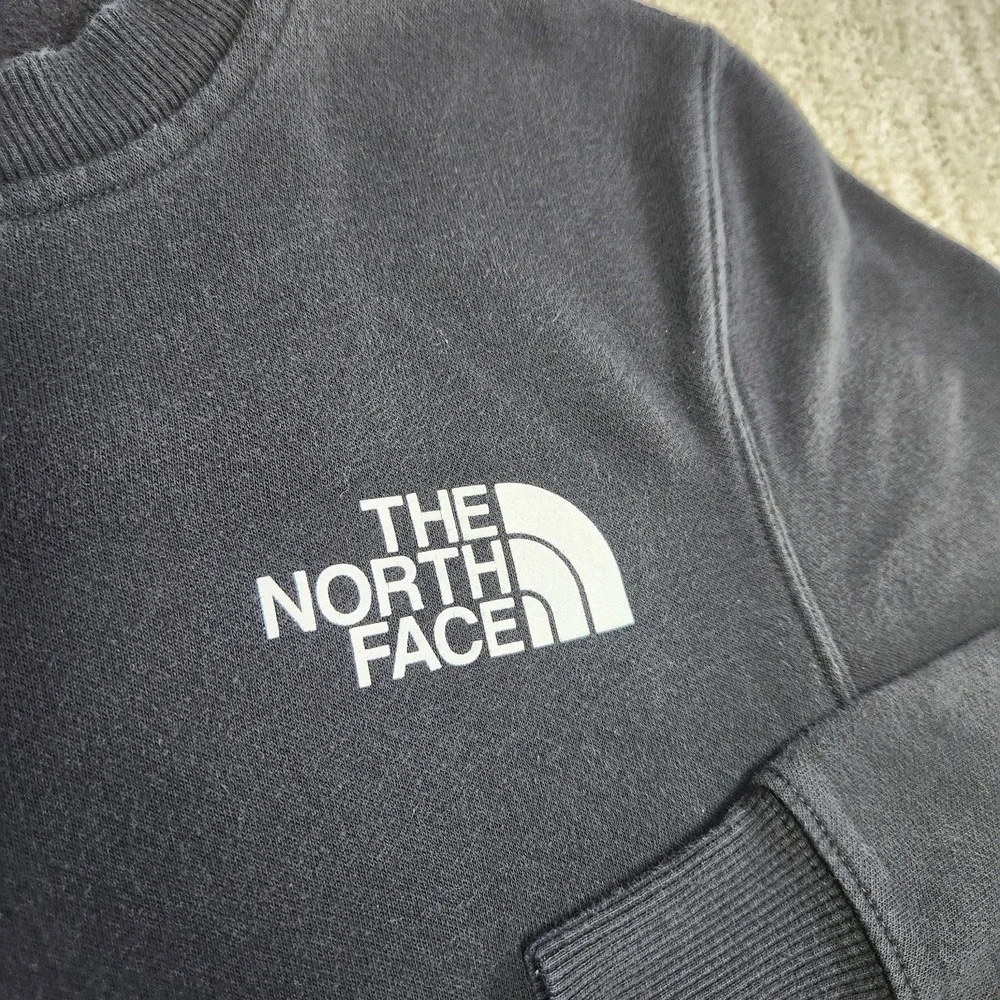 North Face Sweatshirt Men Small NSE Box Fleece Pullover Sweater Black Hiking‎